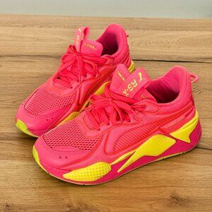 Puma RS-X Soft Case Pink Alert/Yellow Running Shoes 371983-01 Women Size 8